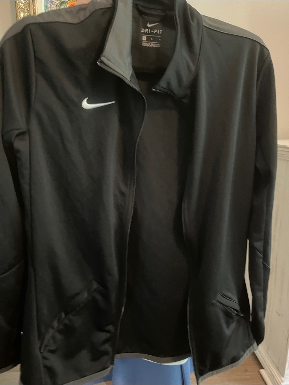Nike Black Track Jacket with Gray Accents